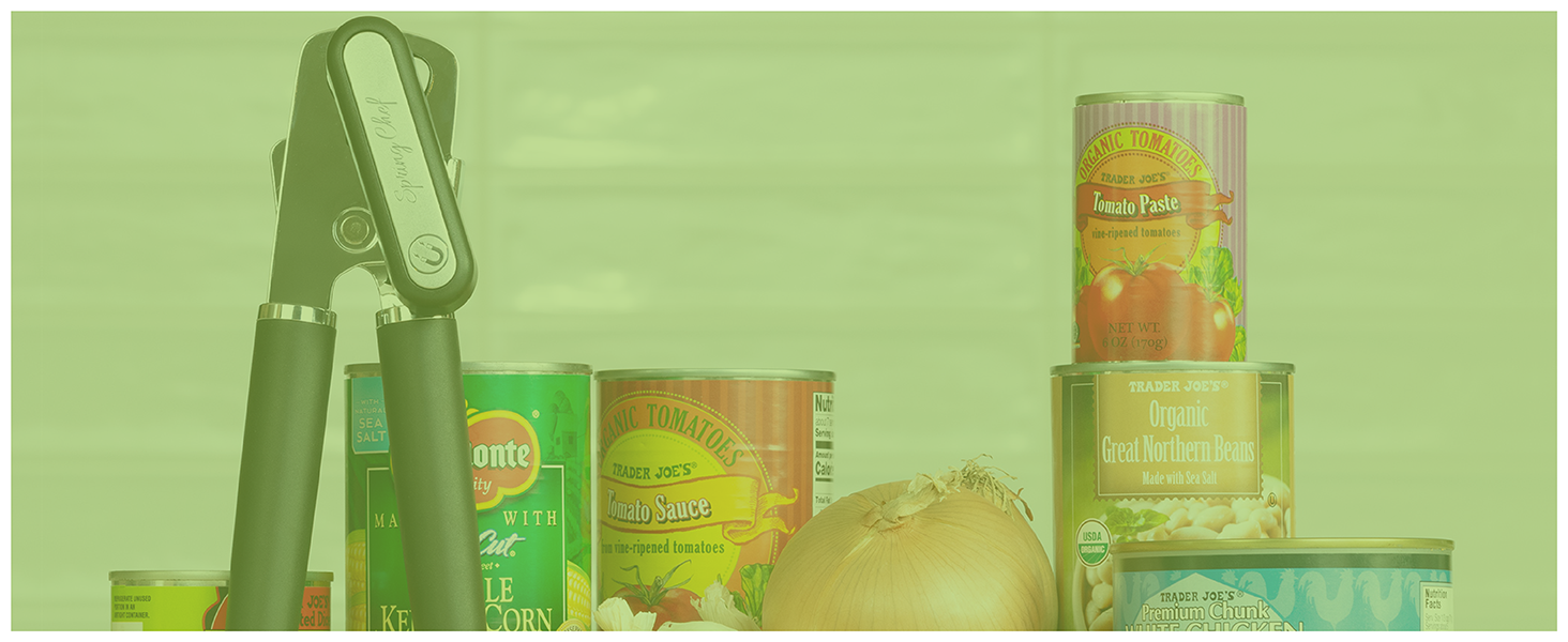 Spring Chef Stainless Steel Can Opener - Manual with Soft Grip Handles, Easy Turn, Heavy Duty Hand Can Openers for Seniors with Smooth Edge - Magnetic Lid Remover - Black