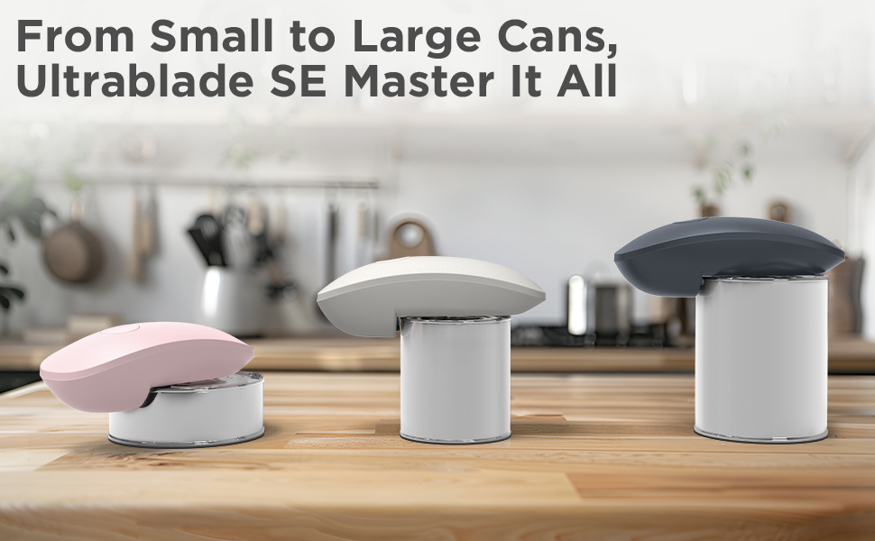 Canslab Ultrablde SE - USB Rechargeable Electric Can Opener for Kitchen for Seniors with Arthritis- Cordless Battery Powered Automatic, Side Cut, Smooth Edge, Handsfree, for Small or Large Cans, Grey