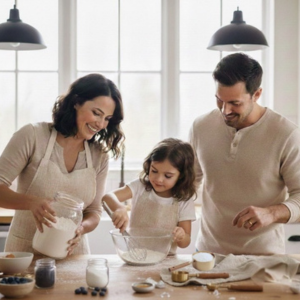 NAZANIN Gold Measuring Cups and Spoons Set with Leveler - 9 Piece Luxury Acacia Wood & Stainless Steel - Aesthetic Kitchen Decor - Professional Baking Tools - Wedding & Housewarming Gift