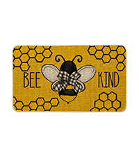 Artoid Mode Beige Bee Home Sweet Home Spring Kitchen Mats Set of 2, Summer Home Decor Low-Profile Kitchen Rugs for Floor - 17x29 and 17x47 Inch