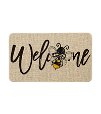 Artoid Mode Beige Bee Home Sweet Home Spring Kitchen Mats Set of 2, Summer Home Decor Low-Profile Kitchen Rugs for Floor - 17x29 and 17x47 Inch