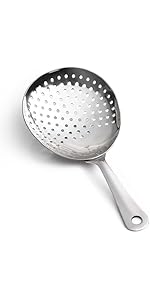 Bartender Julep Strainer for Cocktail Drinks, Professional Bar Strainer for Bartending, Martini Strainer for Boston Shaker Mixing Glass – Stainless Steel