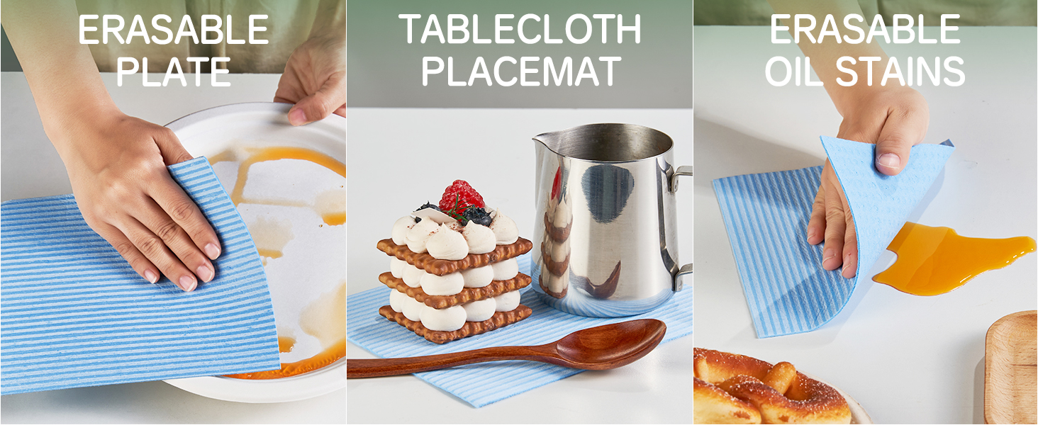 Swedish Dishcloths for Kitchen 10 Pack, Cellulose Sponge Cloths of Reusable Dish Cloths for Cleaning,Super Absorbent Dish Towels for Washing Dishes