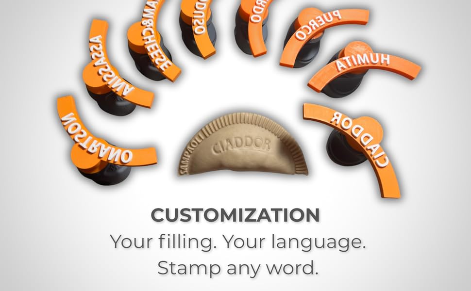 Sellos para empanadas, Empanada Maker Stamp, Special Non-Slip Handle, Custom, Pastry Stamp, Personalized Food Stamp, Chefs & Restaurants. (CUSTOMIZABLE) up to 4 Inches.