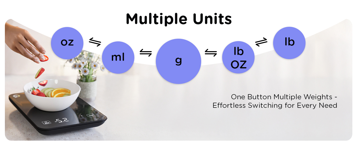 Qahar Food Scale with Nutritional Calculator, Waterproof LED Display Digital Kitchen Scale for Weight Loss Cooking Baking Keto Macro Diet, Calorie Counting, Black Glass, 22lb/10kg