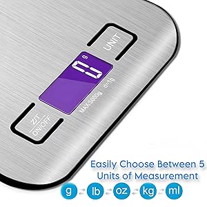 Maverick Digital Kitchen Scale, Accurate Grams & Ounces for Cooking, Baking, and Meal Prep, Great for Keto and Weight Management, Sturdy Stainless Steel with Easy-to-Read Digital Screen