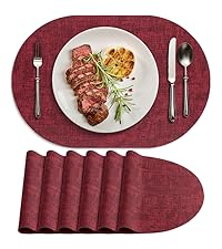 Placemats for Dining Table Set of 8 Non-Slip, Heat Resistant Leather Placemat Double Layer, Waterproof Table Mats Easy to Clean for Kitchen Dining Room Coffee Office Table, Grey