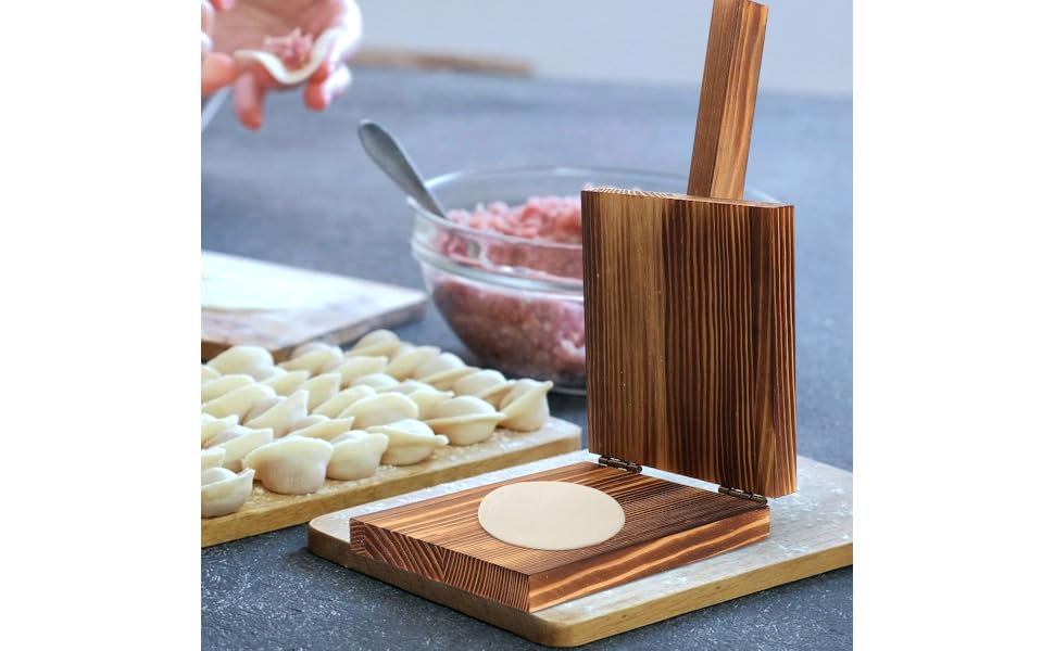 PRETYZOOM Dumpling Skin Mold Manual Dough Pressing Tool 9.29X5.11X1.37In Dumpling Wrapper Maker for Home Kitchen Cooking and Pastry Press