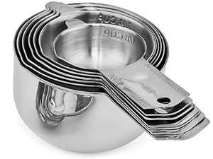Hudson Essentials Stainless Steel Measuring Cups Set - (9 Piece Set) - Stackable Set with Spout - Includes 2 Cup and 1.5 Cup