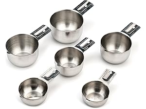 Hudson Essentials Stainless Steel Measuring Cups Set - (9 Piece Set) - Stackable Set with Spout - Includes 2 Cup and 1.5 Cup