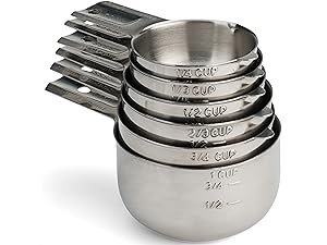 Hudson Essentials Stainless Steel Measuring Cups Set - (9 Piece Set) - Stackable Set with Spout - Includes 2 Cup and 1.5 Cup