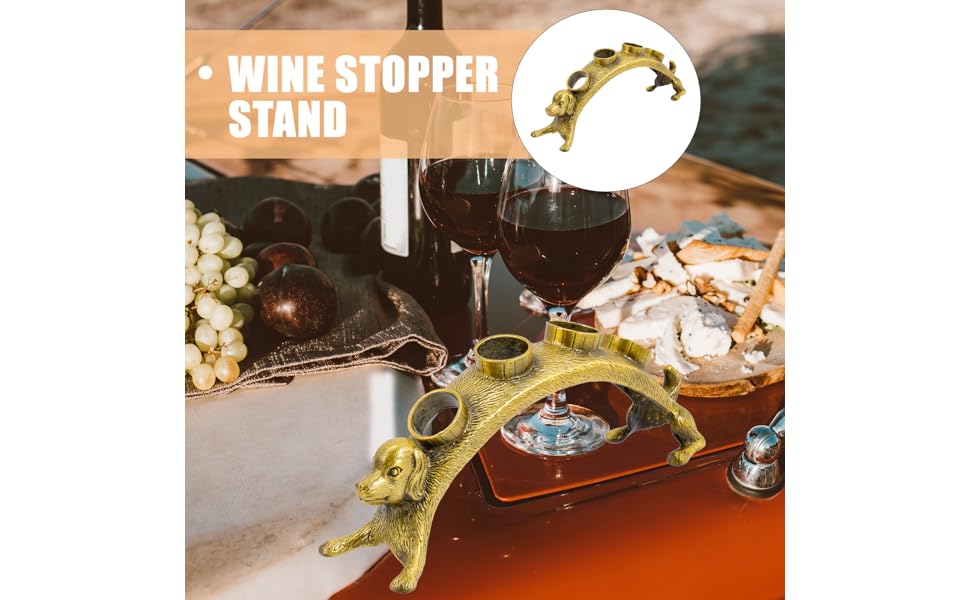 Garneck Animal Shape Bottle Stoppers Rack Wine Vacuum Stopper Display Metal Wine Plug Holder