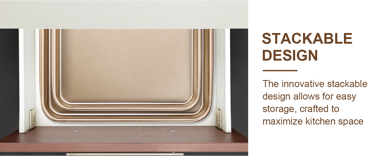 Baking Sheet Pan Set of 2, Wildone Commercial Cookie Sheets for Baking, Nonstick Carbon Steel Jelly Roll Pan Oven Tray 15x10 Inch, Heavy Duty & Easy Clean