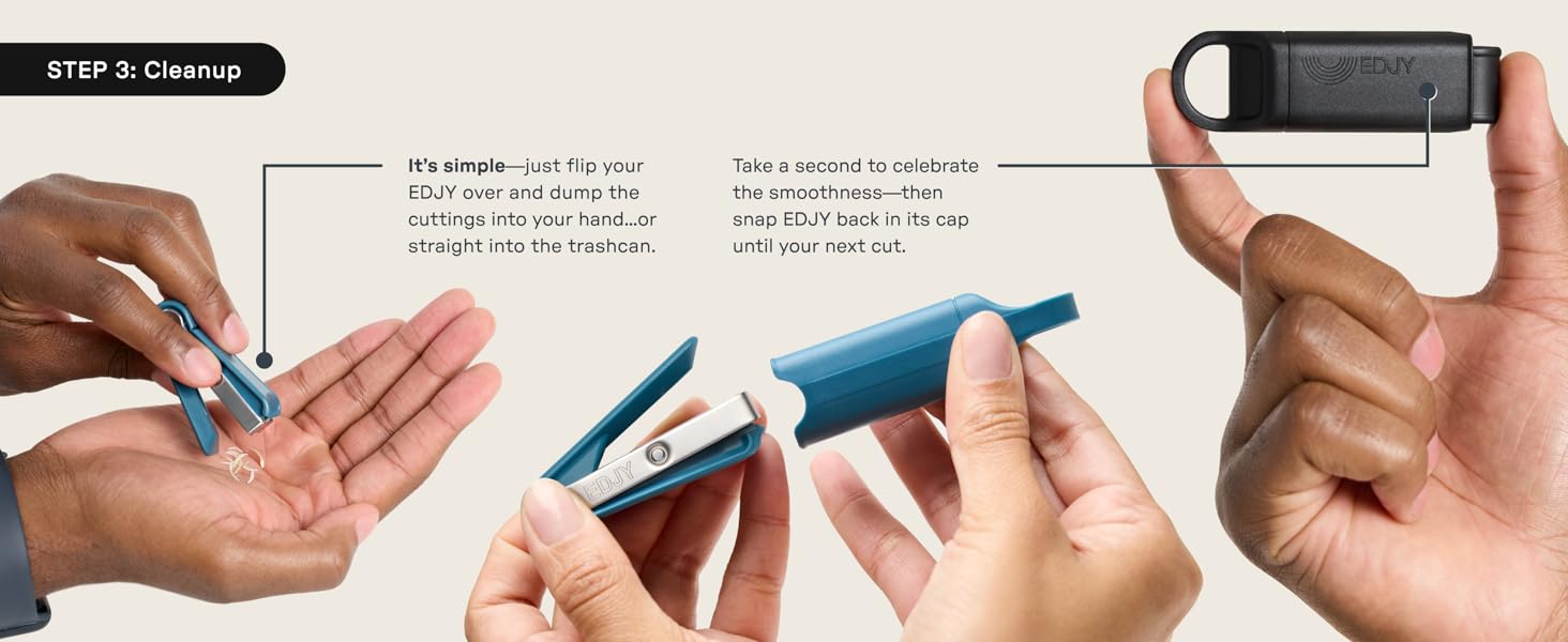 EDJY Fingernail Cutter - Precision Stainless Steel Nail Cutter for Fingernails | Sharp Blade, Ergonomic Design, Durable & Rust-Resistant | Ideal for Men and Women | EDJY Blue