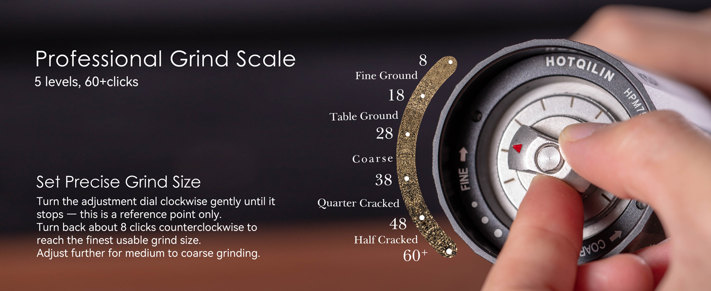 Heavy Duty Metal Pepper Grinder, Professional Manual Pepper Grinder with Adjustable Coarseness, Pepper Mill with Magnetic Powder Chamber, Refillable Pepper Mill for Spices, High Output