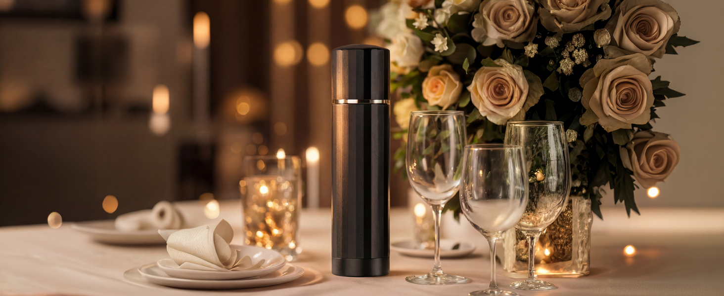 Heavy Duty Metal Pepper Grinder, Professional Manual Pepper Grinder with Adjustable Coarseness, Pepper Mill with Magnetic Powder Chamber, Refillable Pepper Mill for Spices, High Output