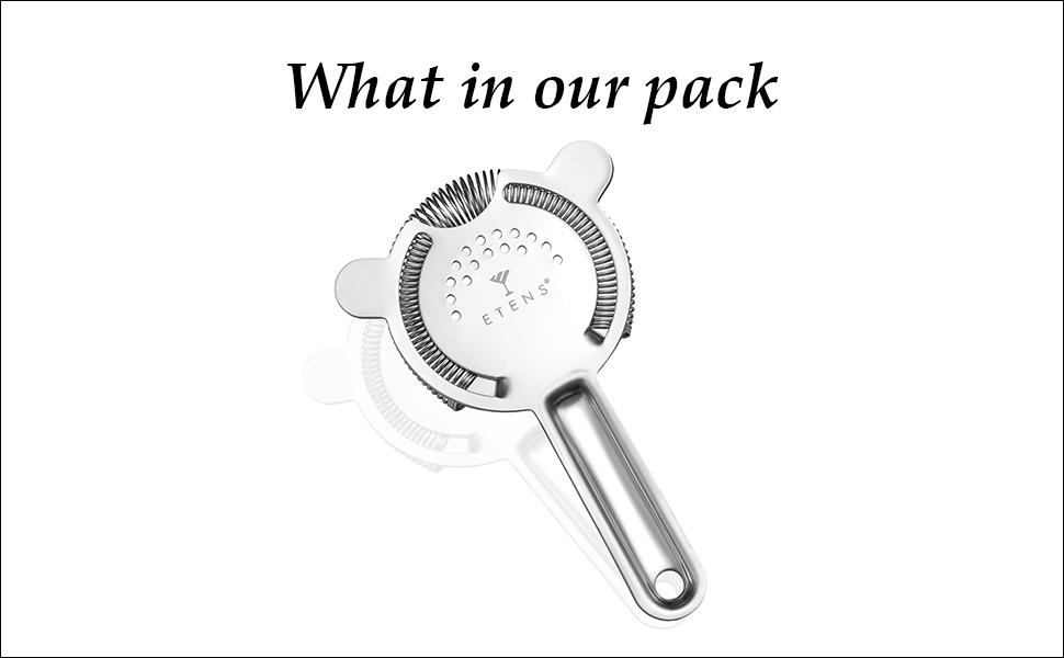 Cocktail Strainer – Stainless Steel Hawthorne Strainer with Removable Spring for Bartending, Boston Shakers, and Mixing Glasses – Perfect for Martinis and Cocktails (Silver)