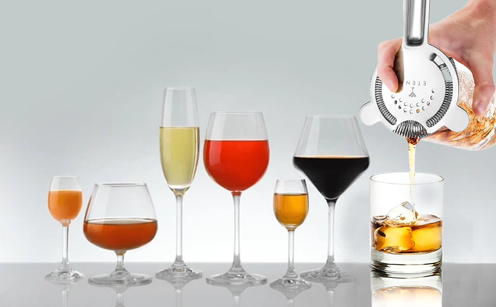 Cocktail Strainer – Stainless Steel Hawthorne Strainer with Removable Spring for Bartending, Boston Shakers, and Mixing Glasses – Perfect for Martinis and Cocktails (Silver)