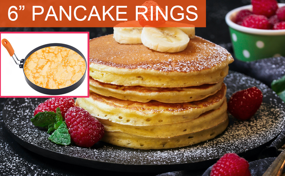 6 Packs Professional Egg Ring Pancake Ring Set,Non-Stick Stainless Steel 6