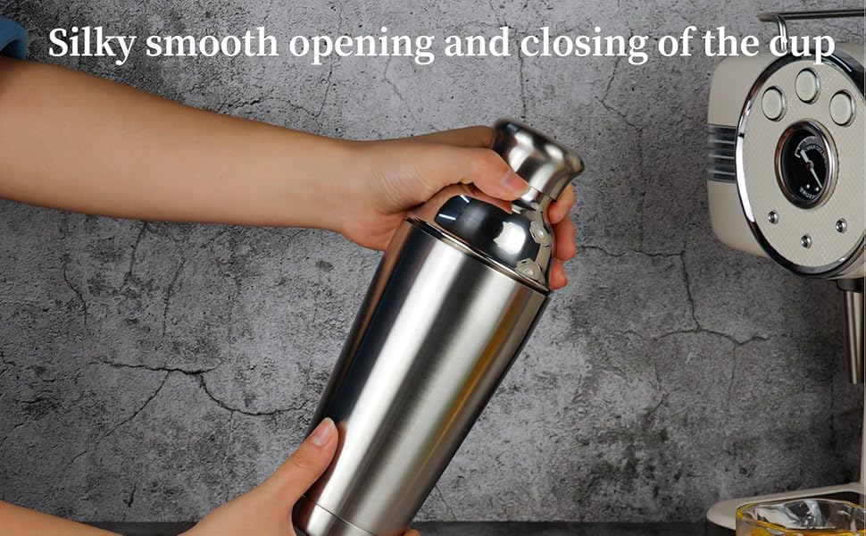 21oz Cocktail Shaker - Insulated Double Wall, Martini Shaker, Drink Shaker, No Stuck Twist Lid, Leakproof, Built-in Strainer, Perfect for Home Bar