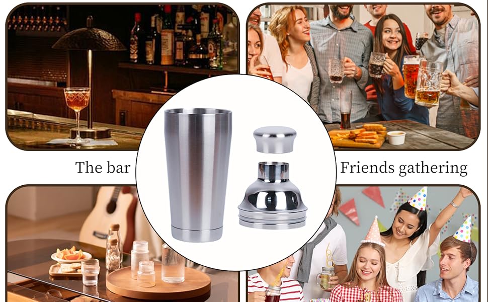 21oz Cocktail Shaker - Insulated Double Wall, Martini Shaker, Drink Shaker, No Stuck Twist Lid, Leakproof, Built-in Strainer, Perfect for Home Bar