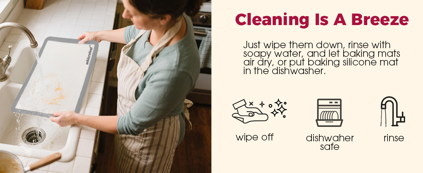 4 Pcs Silicone Baking Mat, Non-Stick Baking Mat, Food Safe Silicone Mats for Baking Cookies, Macarons, Vegetables, 480℉ Heat Resistant (Grey)