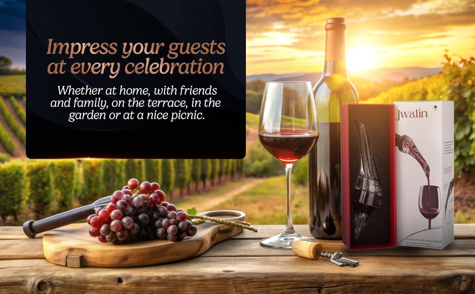 Wine Aerator and Pourer – Premium Air Decanter Spout to Enhance Wine Flavor & Aroma, No-Drip Wine Pourer Spout for Red & White Wines, Perfect Gift for Wine Lovers