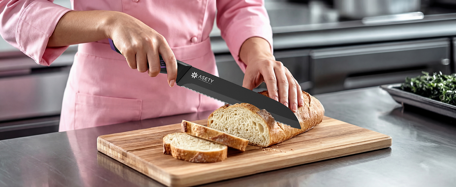 Knife Set - 15 PCS Kitchen Knife Set with Built-in Knife Sharpener Block - Stainless Steel Knife Block Set - Dishwasher Safe, Elegant Box for Men Women