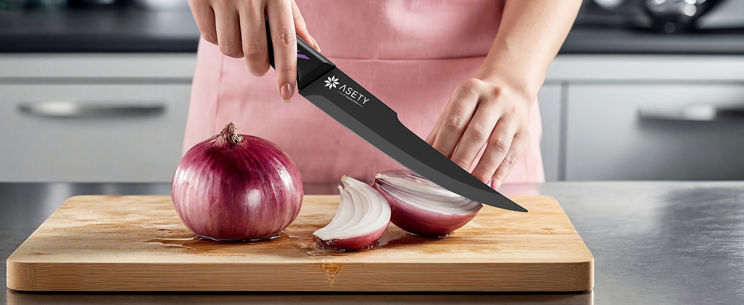 Knife Set - 15 PCS Kitchen Knife Set with Built-in Knife Sharpener Block - Stainless Steel Knife Block Set - Dishwasher Safe, Elegant Box for Men Women