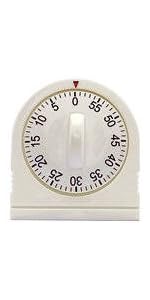 60 Minute Wind Up Timer, Visual Mechanical Timer with Loud Alarm, Manual Countdown Timers for Classroom, Home, Study and Cooking (White)