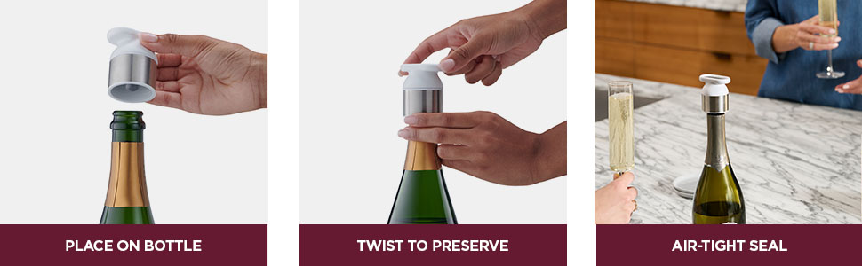 Rabbit Champagne and Wine Sealer, Champagne Preserver, Air-Tight Seal