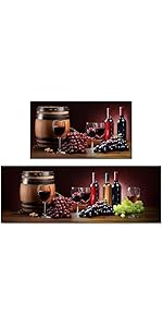 Farmhouse Kitchen Rules Rug 2 Piece Set,Rustic Decor Kitchen Rugs, Non-Slip Absorbent Washable Floor Mats Home Indoor Runner 17×30+17×47 Inches