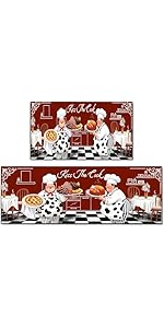 Farmhouse Kitchen Rules Rug 2 Piece Set,Rustic Decor Kitchen Rugs, Non-Slip Absorbent Washable Floor Mats Home Indoor Runner 17×30+17×47 Inches