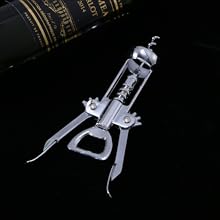 Plated Winged Corkscrew Wine Opener Silver Wine Bottle Opener for Effortless Cork Removal Simple Practical Design for Home