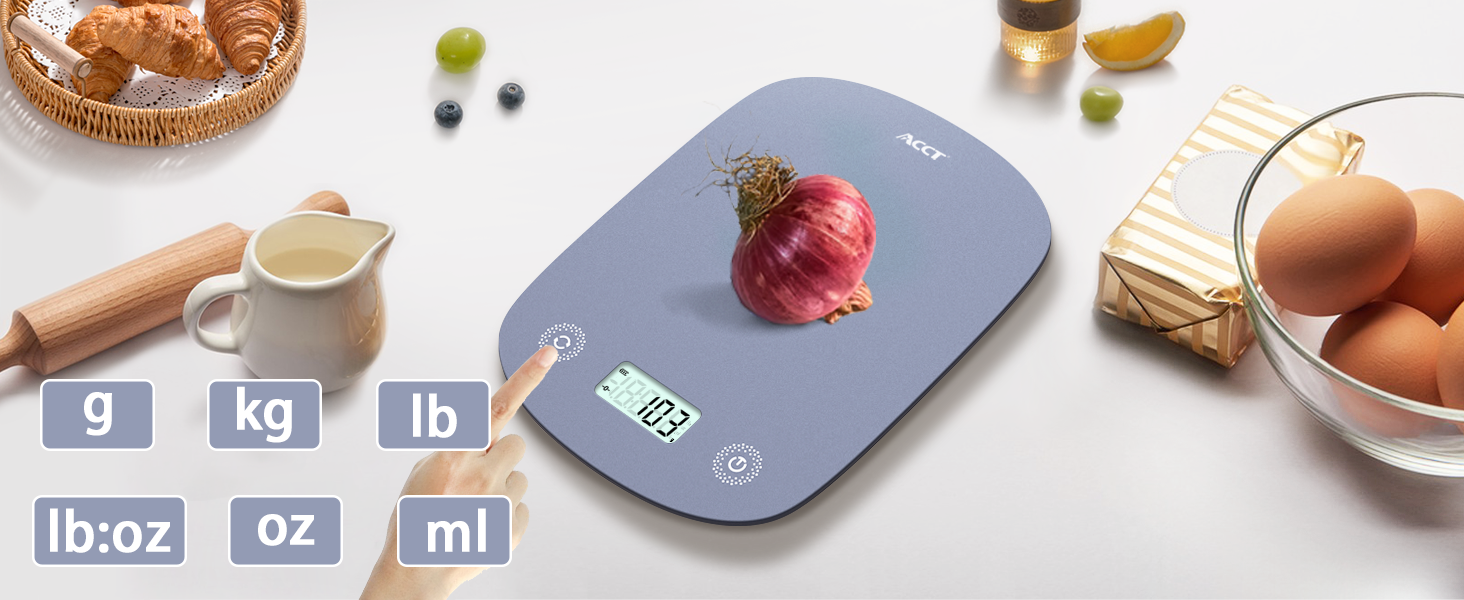 Digital Food Scale 11lb/0.1oz, Digital Kitchen Scale Weight in Grams & Oz, Cook Scale for Baking and Meal Prep, 6 Units with Tare Function, LCD Display (Purple)