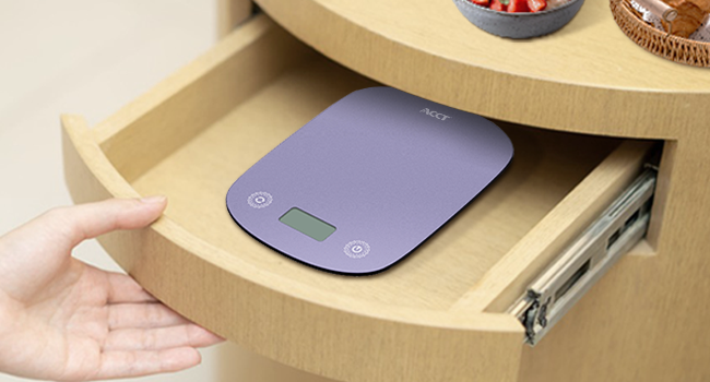 Digital Food Scale 11lb/0.1oz, Digital Kitchen Scale Weight in Grams & Oz, Cook Scale for Baking and Meal Prep, 6 Units with Tare Function, LCD Display (Purple)