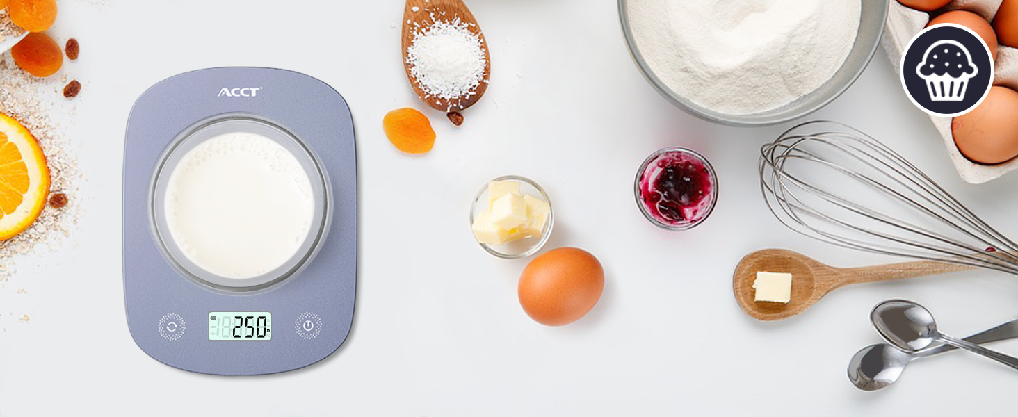 Digital Food Scale 11lb/0.1oz, Digital Kitchen Scale Weight in Grams & Oz, Cook Scale for Baking and Meal Prep, 6 Units with Tare Function, LCD Display (Purple)