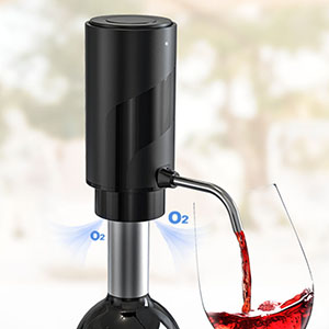 AIKARO - Electric Wine Aerator Pourer Rechargeable Automatic Decanter, with Corkscrew and Vacuum Stopper (Set)
