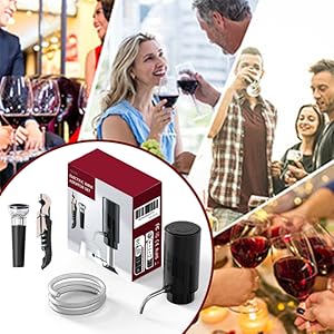 AIKARO - Electric Wine Aerator Pourer Rechargeable Automatic Decanter, with Corkscrew and Vacuum Stopper (Set)