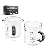 LIBWYS Glass Measuring Cup, 1000ml (32oz)+500ml (16oz) with Anti-slip Silicone Pad, Heat-resistant Borosilicate Glass Liquid Measuring Cup