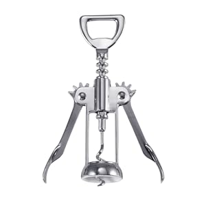 Plated Silver Wine Bottle Opener Manual Corkscrew Convenient Design Easy to Use Wine Opener for Home and Plating Construction