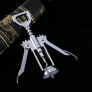 Plated Silver Wine Bottle Opener Manual Corkscrew Convenient Design Easy to Use Wine Opener for Home and Plating Construction
