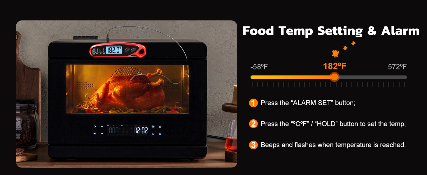 Instant Read Meat Thermometer Digital with Dual Probe, Food Thermometer for Cooking & Grilling, Large Backlit & Calibration, for Kitchen/Oven/Grill/Smoker/BBQ/Candy/Oil/Fry, Gifts for Men & Dad