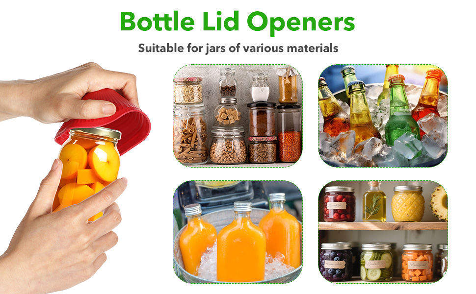 3PCs Rubber Jar Openers, Multi-Function Bottle Opener Gripper Pad for Seniors with Arthritis Weak Hands, Non-Slip Jar Grippers for Easy Opening Jars, Kitchen Easy Top Opener Tool