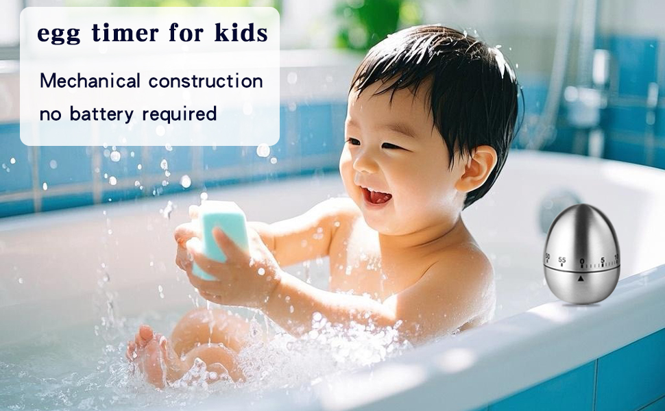 60 Minute Egg Timer, Kitchen Timers for Cooking, Wind Up Timer 0-60 Minutes, Timers for Classroom, Visual Timer for Kids, Mechanical Egg Shape Timer for Saunas and Hard Boiled Eggs (Egg Shape)