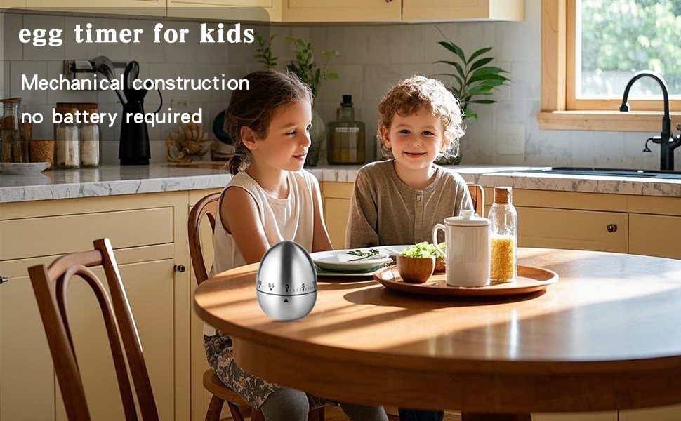 60 Minute Egg Timer, Kitchen Timers for Cooking, Wind Up Timer 0-60 Minutes, Timers for Classroom, Visual Timer for Kids, Mechanical Egg Shape Timer for Saunas and Hard Boiled Eggs (Egg Shape)