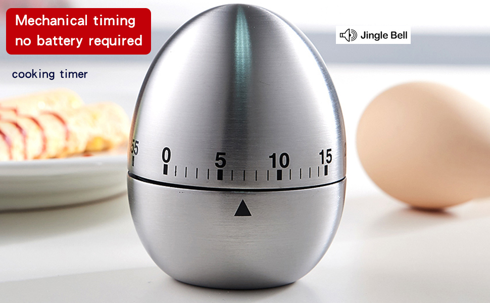 60 Minute Egg Timer, Kitchen Timers for Cooking, Wind Up Timer 0-60 Minutes, Timers for Classroom, Visual Timer for Kids, Mechanical Egg Shape Timer for Saunas and Hard Boiled Eggs (Egg Shape)