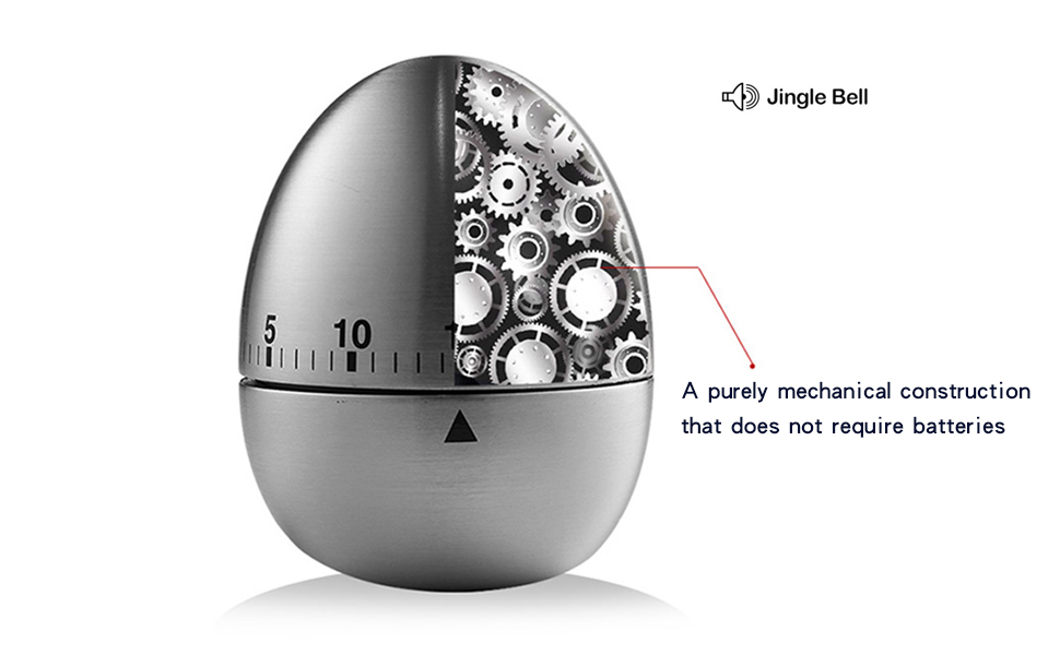60 Minute Egg Timer, Kitchen Timers for Cooking, Wind Up Timer 0-60 Minutes, Timers for Classroom, Visual Timer for Kids, Mechanical Egg Shape Timer for Saunas and Hard Boiled Eggs (Egg Shape)