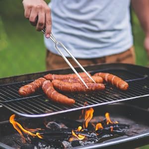 PRETYZOOM Stainless Steel Carving Fork 11.81 Inch Ergonomic Handle Meat Fork for Serving Steak Bbq Picnic Home Restaurant Kitchen Tool