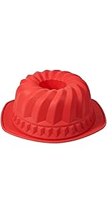 Webake 4 Inch Silicone Mini Fluted Cake Pan Set of 6, Nonstick BPA Free Fluted Tube Cake Pans for Baking, Muffins, Cupcakes